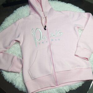 "París France" Girls Pink Hoodie Sweater M